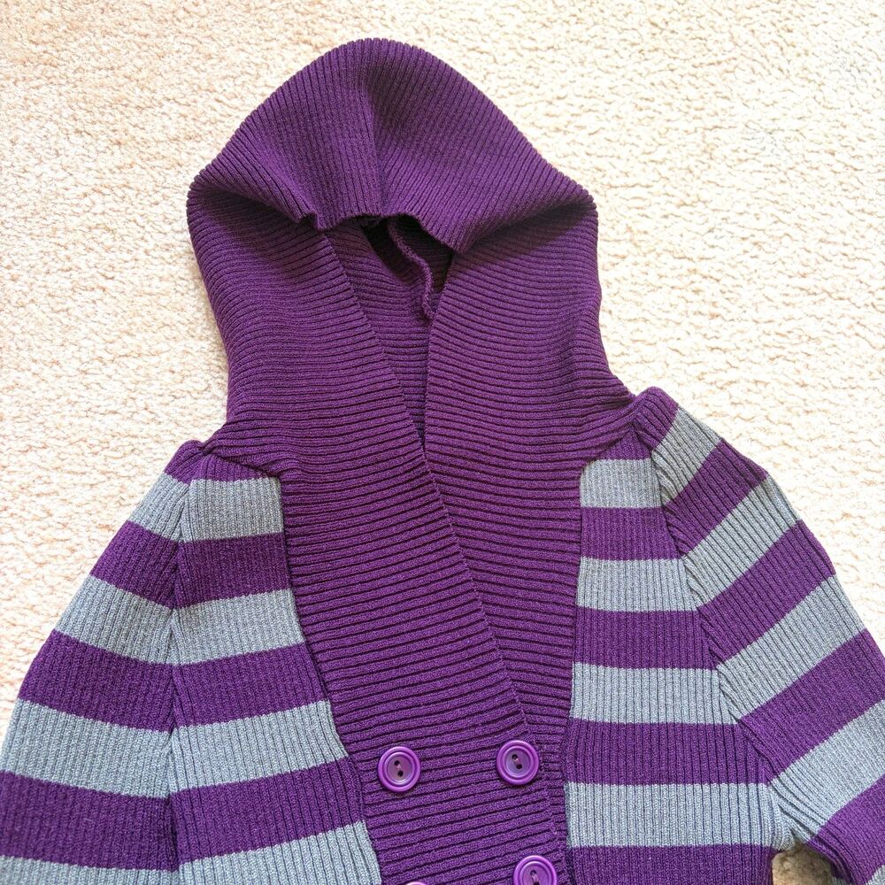y2k vampire goth striped hooded sweater